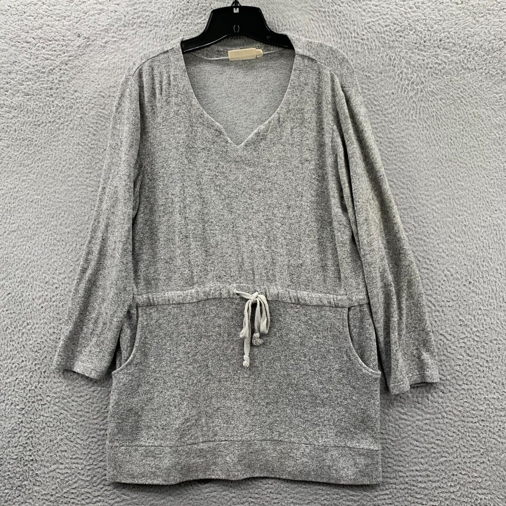 LA CERA Sweater Womens Large Top Gray*